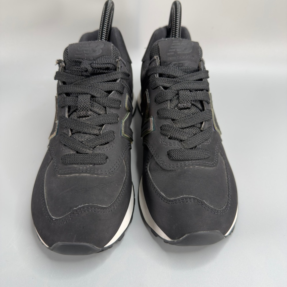 New Balance 574 Womens 6 B Casual Sneaker Black Iridescent Low Lace Up Dad Shoes - Picture 3 of 16